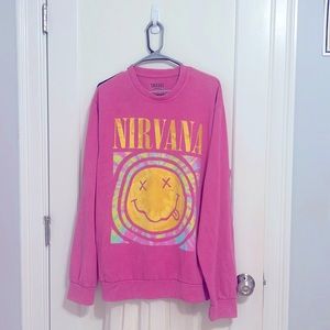 URBAN OUTFITTERS NIRVANA PINK OVERSIZED HOODIE